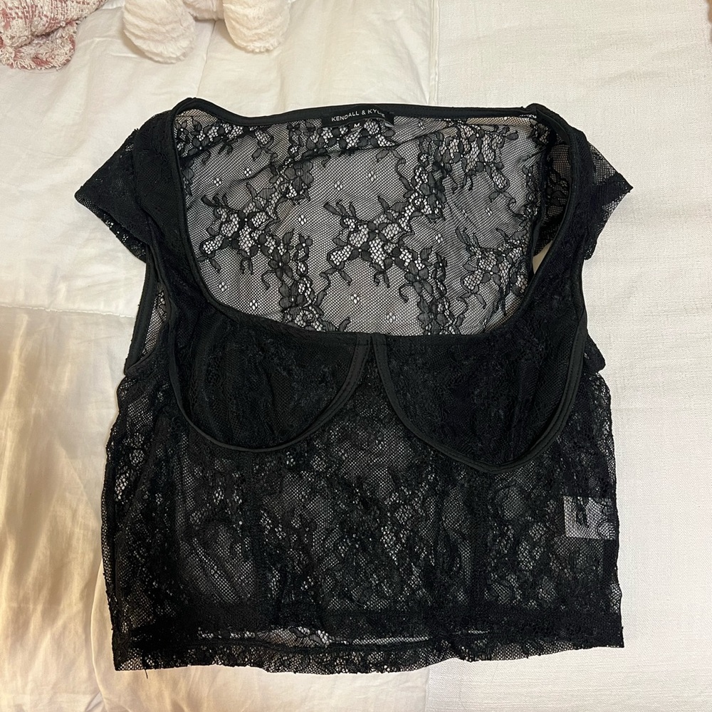 Women’s lace mesh top